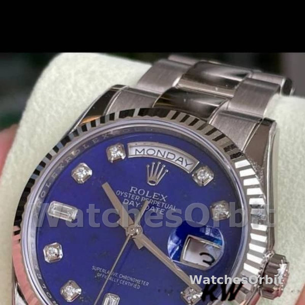 Rolex Day-Date 118239 White Gold Diamond Lapis Lazuli Blue Dial 36mm Unisex Replica Watch