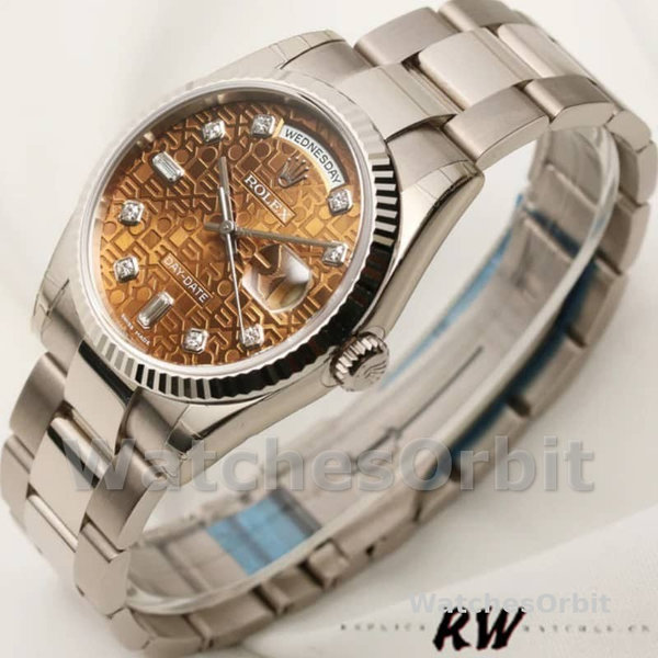Rolex Day-Date 118239 White Gold Jubilee Chocolate Brown Dial 36mm Unisex Replica Watch