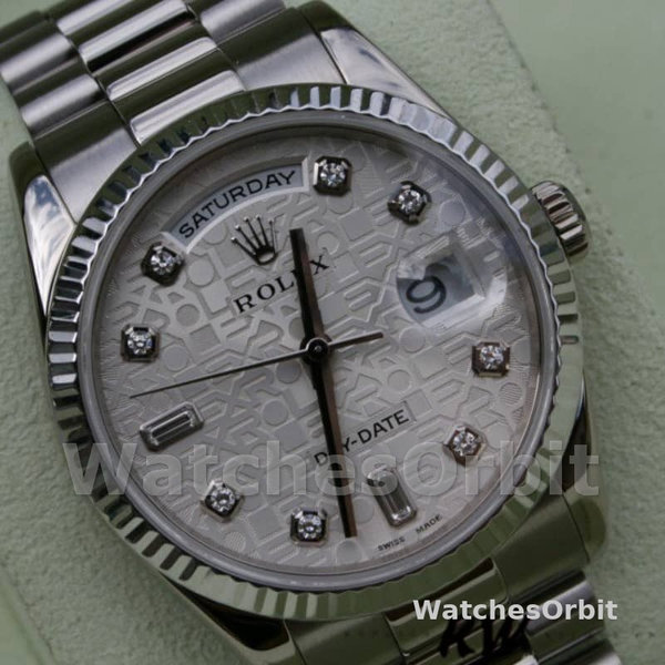 Rolex Day-Date 118239 white gold Jubilee Silver Dial 36mm Unisex Replica Watch