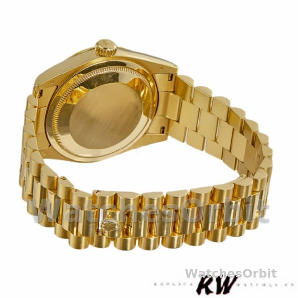 Rolex Day-Date 118338 Champagne Roman Dial Diamond Bezel 36MM Unisex Replica Watch