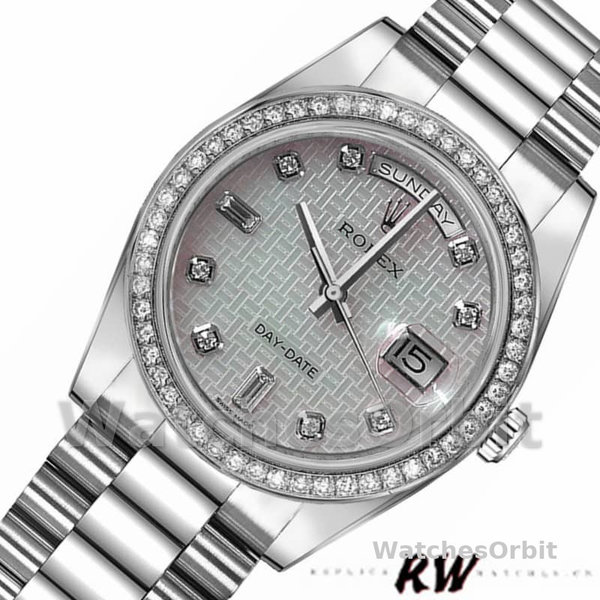 Rolex Day Date 118346 Oxford Motif Diamond Dial 36mm Unisex Replica Watch