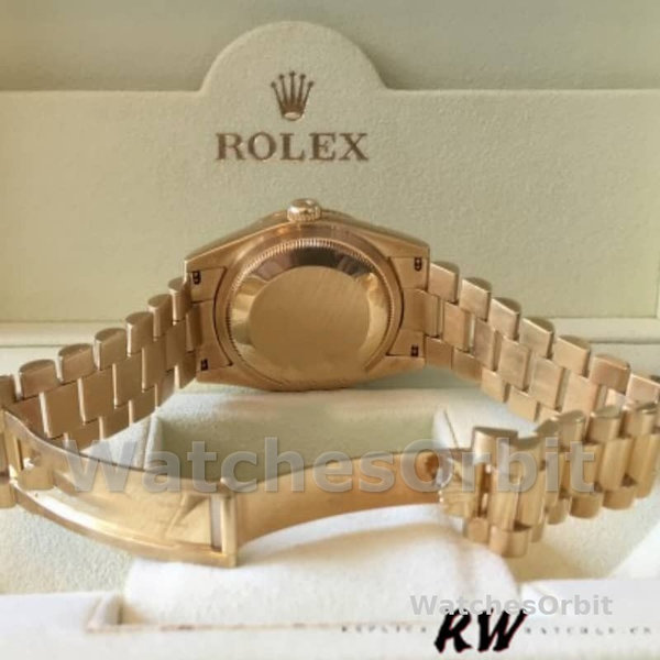Rolex Day-Date 118388 Diamond Bezel White Dial 36MM Unisex Replica Watch