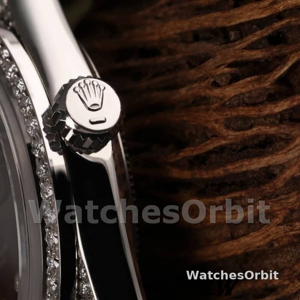 Rolex Day-Date 118389 Diamond Bezel Black Diamond Dial 36MM Unisex Replica Watch
