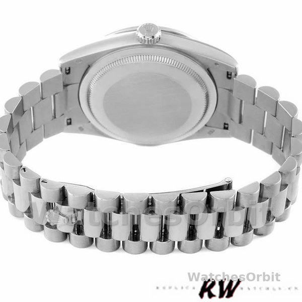 Rolex Day-Date 118389 Diamond Bezel MOP White Dial 36MM Unisex Replica Watch