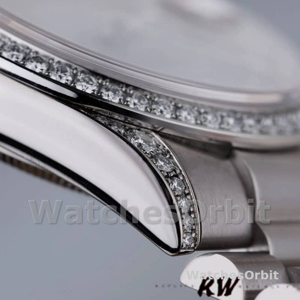 Rolex Day-Date 118389 Rhodium Grey Roman Numeral Dial 36MM Unisex Replica Watch