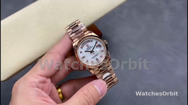 Rolex Day-Date 128235 Everose Gold MOP Dial 36MM Unisex Replica Watch