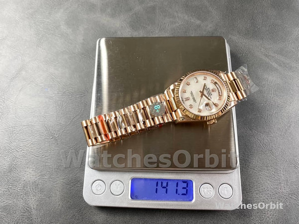 Rolex Day-Date 128235 Everose Gold MOP Dial 36MM Unisex Replica Watch