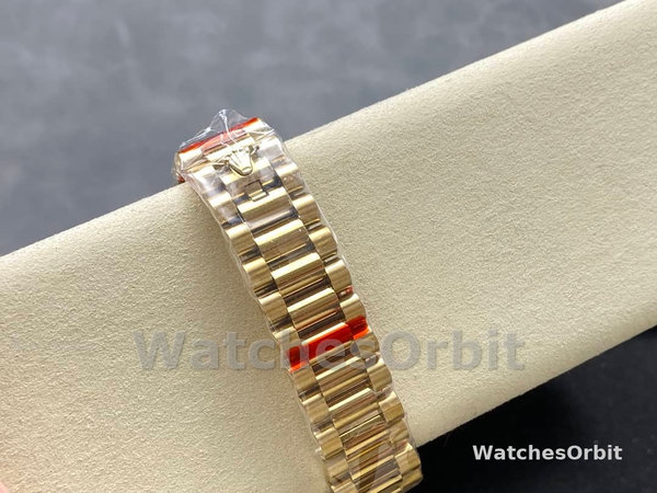 Rolex Day Date 128238-0106 36mm Yellow Gold Fluted Bezel Emoji Puzzle Dial