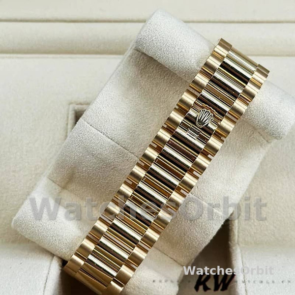 Rolex Day-Date 128238 Fluted Bezel White Mother of Pearl Dial 36MM Unisex Replica Watch