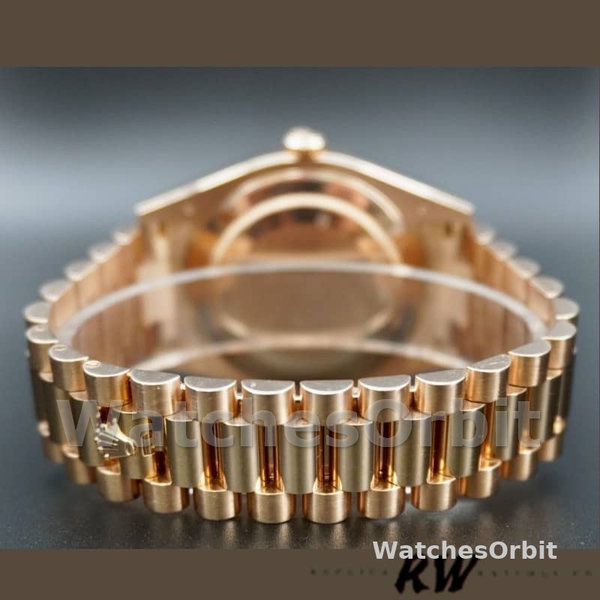 Rolex Day-Date 218235 Black Index Dial Rose Gold 41MM Mens Replica Watch
