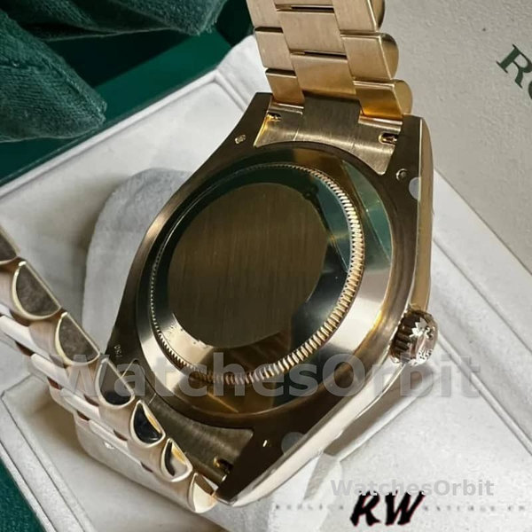 Rolex Day-Date 218238 Silver Roman Numeral Dial Yellow Gold 41MM Mens Replica Watch