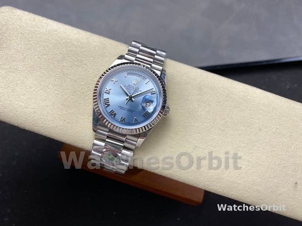 Rolex Day-Date 228236 0012 Fluted Bezel Ice Blue Dial 40MM Mens Replica Watch