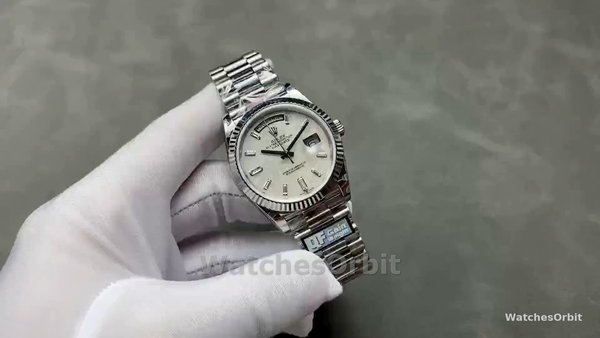 Rolex Day-Date 228239 Meteorite Grey Dial Fluted Bezel 40mm Mens Replica Watch