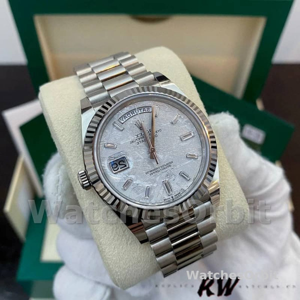 Rolex Day-Date 228239 Meteorite Grey Dial Fluted Bezel 40mm Mens Replica Watch