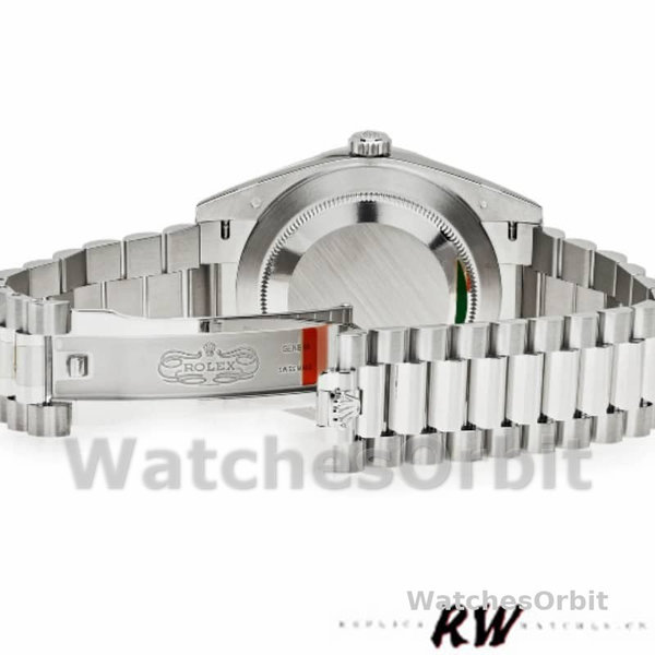 Rolex Day-Date 228396TBR Blue Dial Platinum Diamond Bezel 40mm Mens Replica Watch