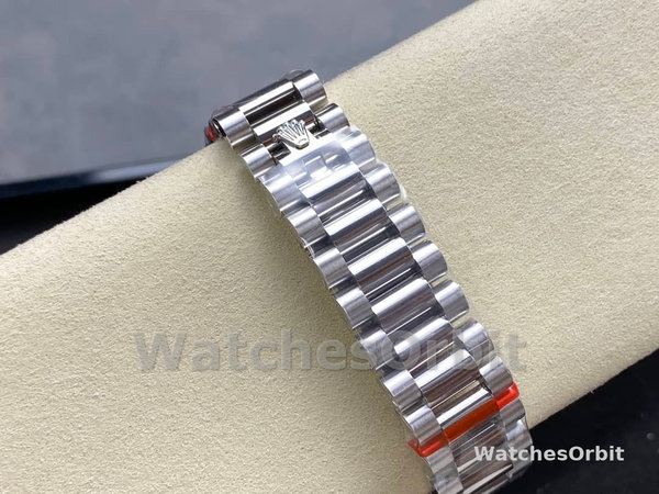 Rolex Day Date 36 Platinum Turquoise Diamond-Set Roman Dial Diamond Bezel m128396tbr 0016