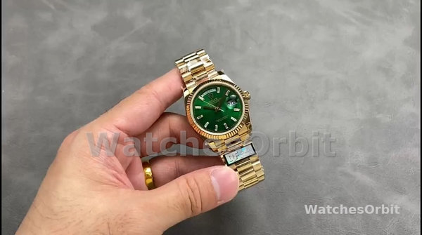 Rolex Day Date 36 Yellow Gold Automatic Green Diamond Dial M128238 0130