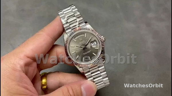 Rolex Day Date 40 18K White Gold Slate Dial M228239 0060 Men's Watch
