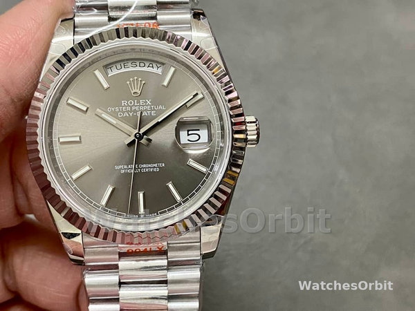 Rolex Day Date 40 18K White Gold Slate Dial M228239 0060 Men's Watch