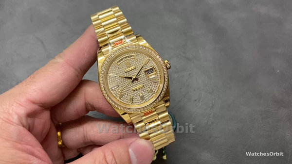 Rolex Day-Date 40 18K Yellow Gold Diamond Paved Dial Diamond m228348rbr 0037