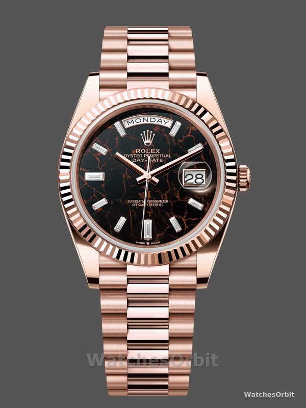 Rolex Day Date 40 Eisenkiesel Baguette Automatic Diamond M228235 0045 Mens Watch
