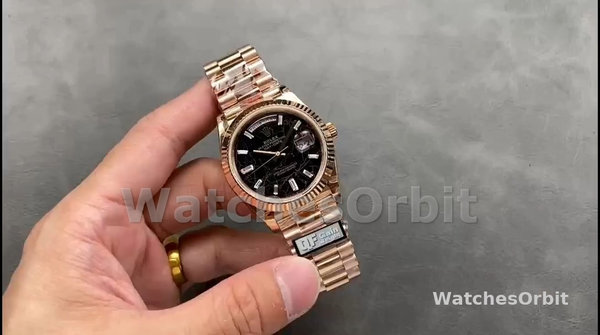 Rolex Day Date 40 Eisenkiesel Baguette Automatic Diamond M228235 0045 Mens Watch