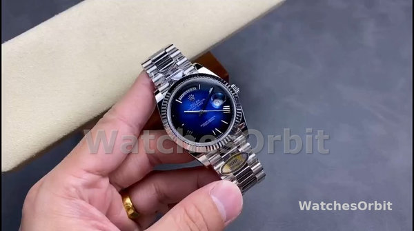 Rolex Day Date 40 White Gold Blue Ombre Dial M228236 0024