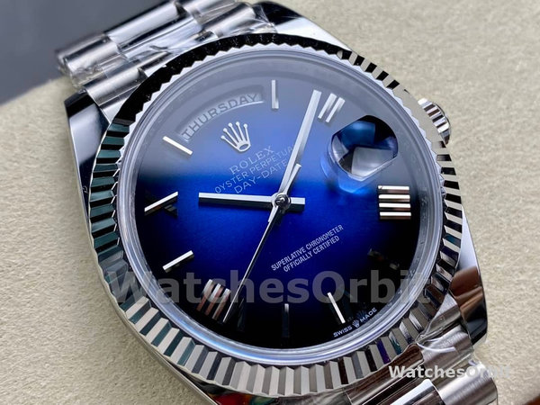 Rolex Day Date 40 White Gold Blue Ombre Dial M228236 0024