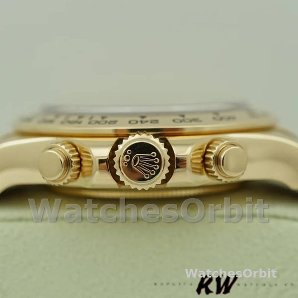 Rolex Cosmograph Daytona 116518 Yellow Gold Blue Dial 40mm Mens Replica Watch