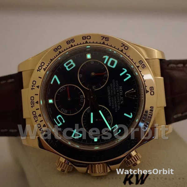 Rolex Cosmograph Daytona 116518 Yellow Gold Blue Dial 40mm Mens Replica Watch