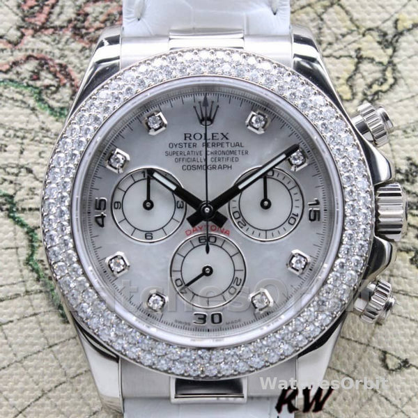 Rolex Cosmograph Daytona 116589 White MOP Diamond Dial 40MM Mens Replica Watch