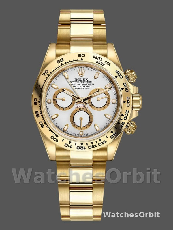 Rolex Daytona 116508 Yellow Gold White Index Dial 40MM Mens Replica Watch