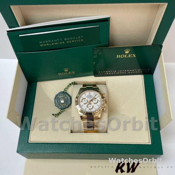 Rolex Daytona 116508 Yellow Gold White Index Dial 40MM Mens Replica Watch
