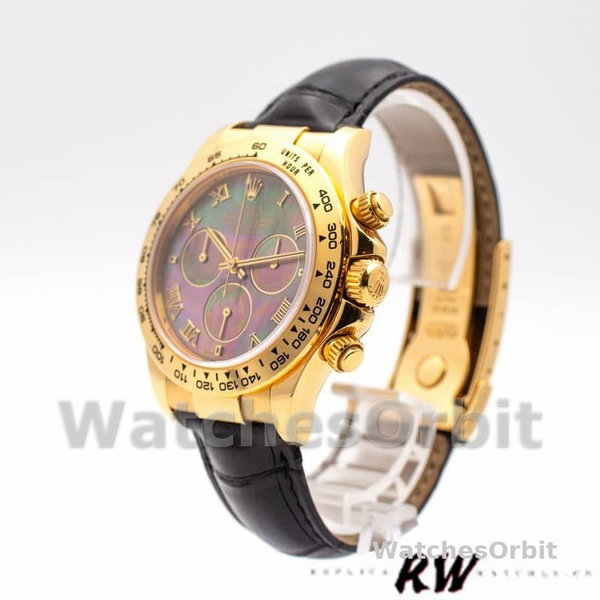 Rolex Daytona 116518 Black MOP Roman Dial 40mm Mens Replica Watch