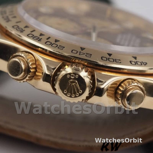 Rolex Daytona 116518 Yellow Gold Dark MOP Diamonds Dial 40mm Mens Replica Watch