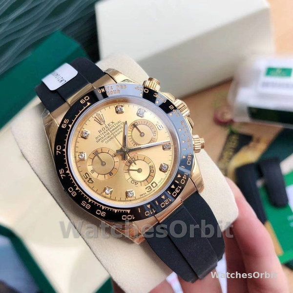 Rolex Daytona 116518LN Diamond Champagne Dial 40mm Mens Replica Watch