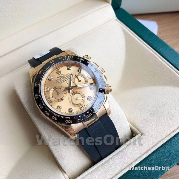 Rolex Daytona 116518LN Diamond Champagne Dial 40mm Mens Replica Watch