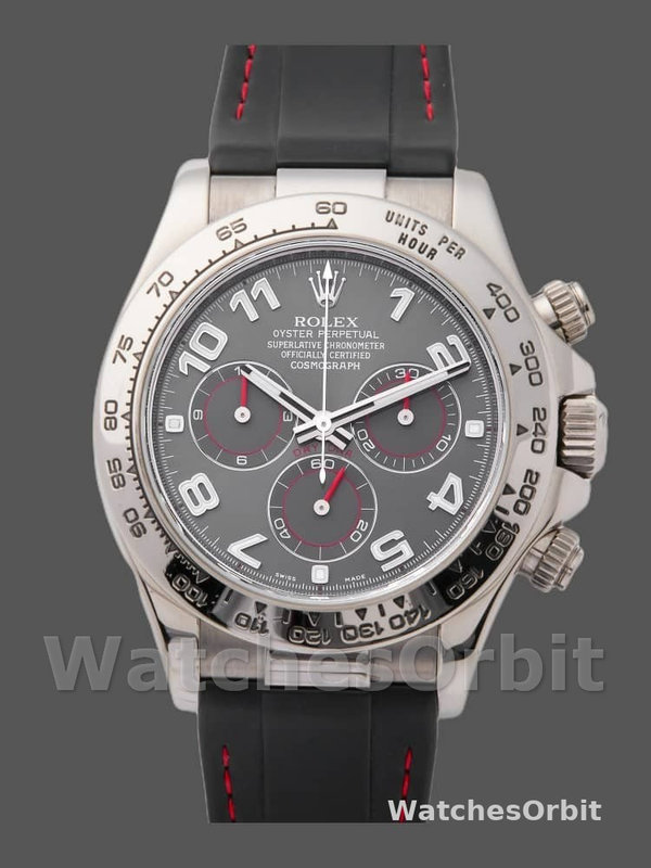Rolex Daytona 116519 Grey Dial Black RubberB strap 40mm Mens Replica Watch