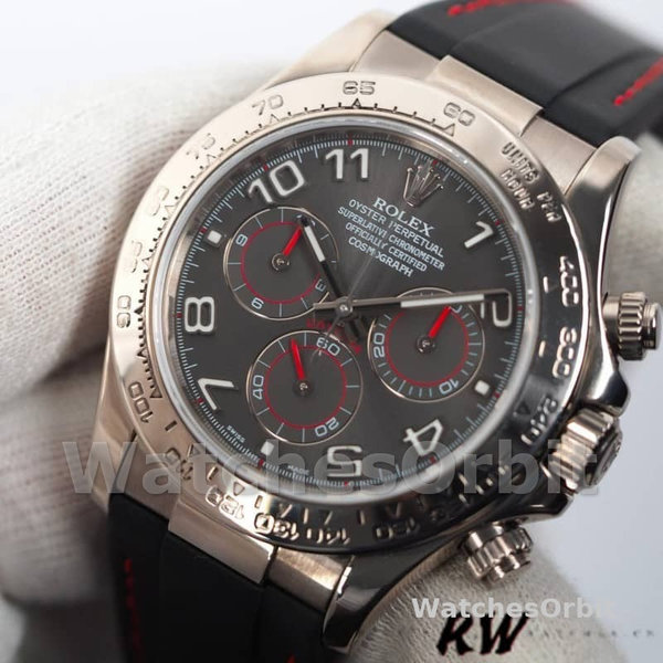 Rolex Daytona 116519 Grey Dial Black RubberB strap 40mm Mens Replica Watch