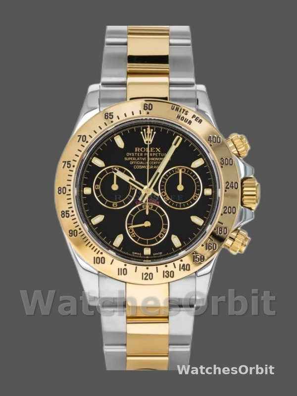 Rolex Daytona 116523 Stainless Steel Black Dial 40mm Mens Replica Watch
