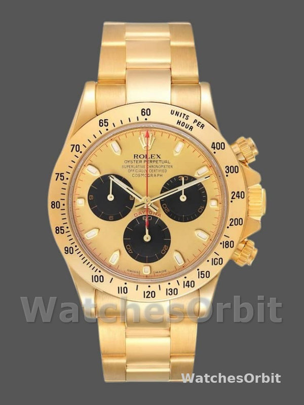 Rolex Daytona 116528 Yellow Gold Champagne Dial 40mm Mens Replica Watch