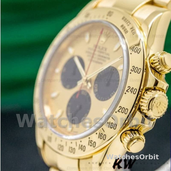 Rolex Daytona 116528 Yellow Gold Champagne Dial 40mm Mens Replica Watch