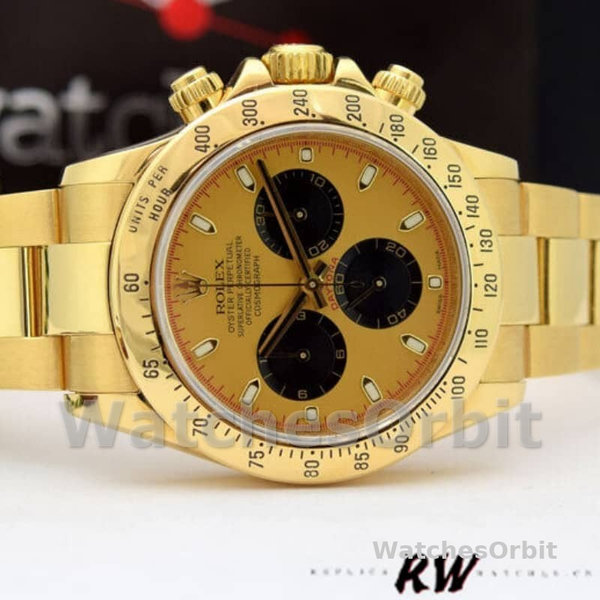 Rolex Daytona 116528 Yellow Gold Champagne Dial 40mm Mens Replica Watch