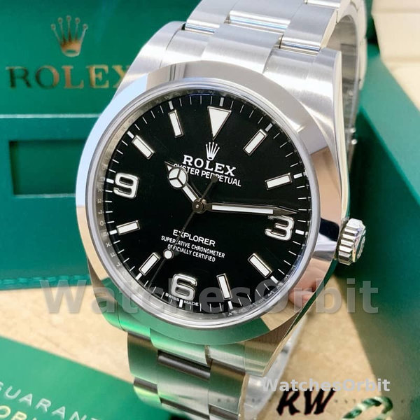 Rolex Explorer 214270 Stainless Steel Black Dial 39mm Mens Replica Watch
