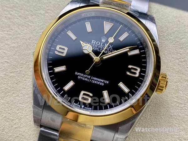 Rolex Explorer 36 Black Dial Yellow Gold M124273 0001 Women's Watch