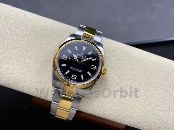 Rolex Explorer 36 Black Dial Yellow Gold M124273 0001 Women's Watch