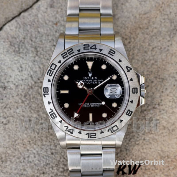 Rolex Explorer II 16550 Stainless Steel Black Dial 39MM Mens Replica Watch