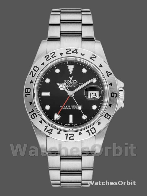 Rolex Explorer II 16570 Stainless Steel Black Dial 40MM Mens Replica Watch