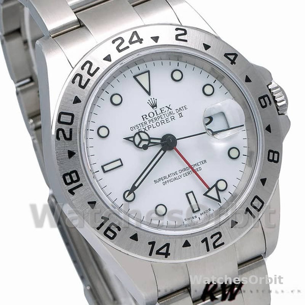 Rolex Explorer II 16570 Stainless Steel White Dial 40MM Mens Replica Watch