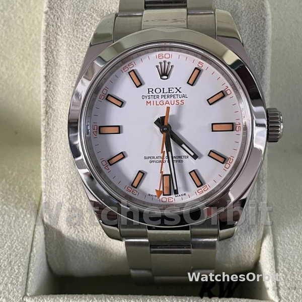 Rolex Milgauss 116400 Automatic White Dial 40mm Mens Replica Watch